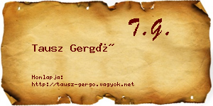 Tausz Gergő névjegykártya